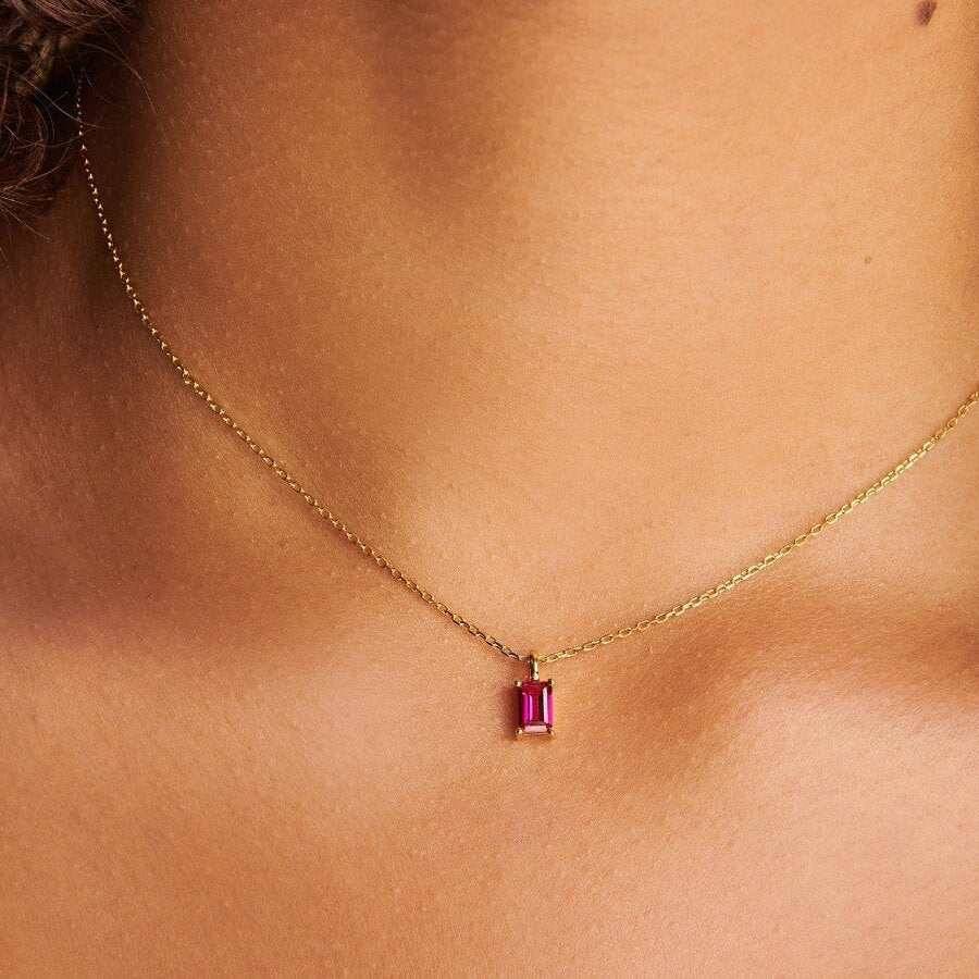 Dainty Birthday Stone Pendant