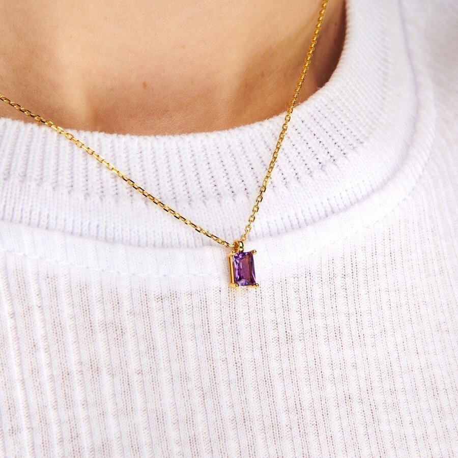 Dainty Birthday Stone Pendant