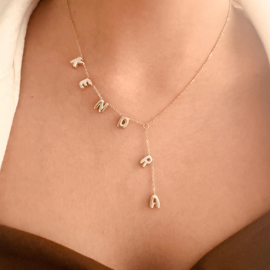 Lariat Bubble Letter Necklace