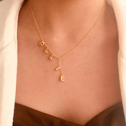 Lariat Bubble Letter Necklace