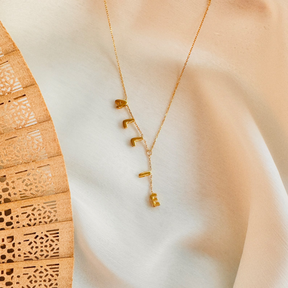 Lariat Bubble Letter Necklace
