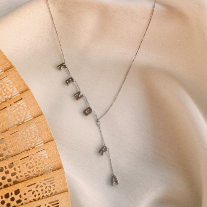 Lariat Bubble Letter Necklace